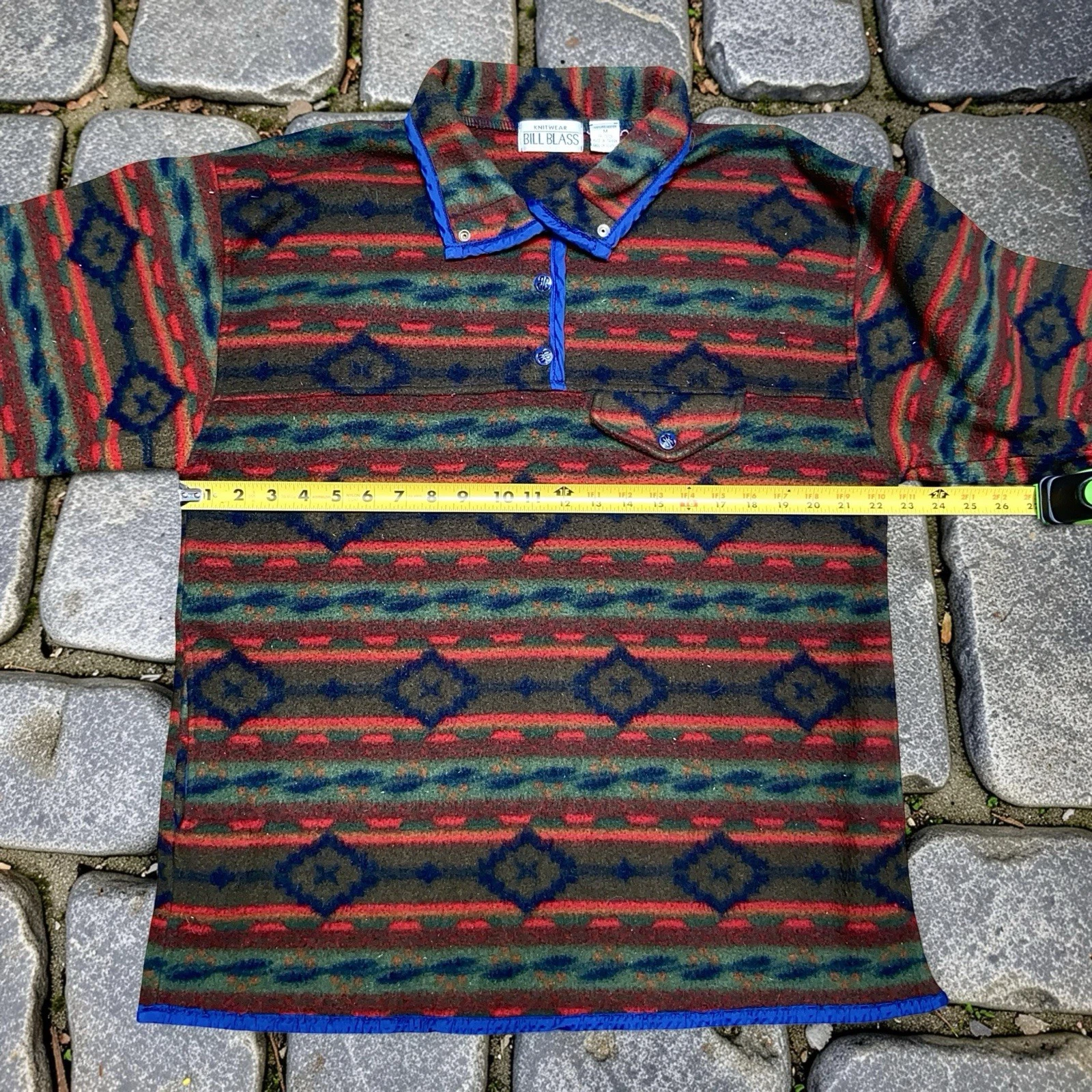 Vintage Bill Blass Aztec Southwestern Fleece Jacket Men's Size M Multicolor 90s - product detail image 5