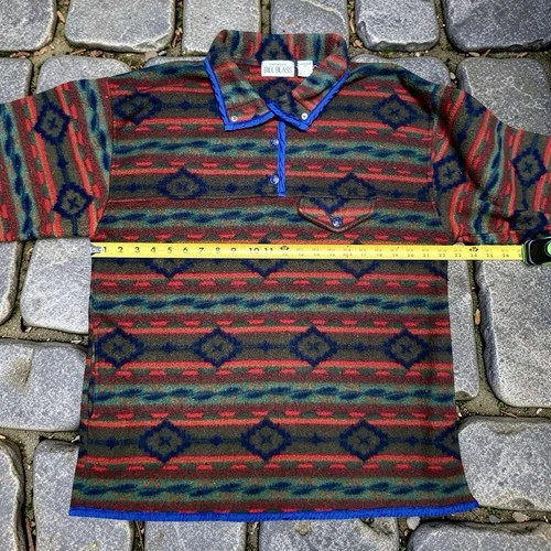 Vintage Bill Blass Aztec Southwestern Fleece Jacket Men's Size M Multicolor 90s image 5