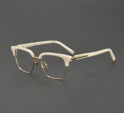 Retro Large Browline Acetate Titanium Full Rim Eyeglass Frame Women Men56-19-150