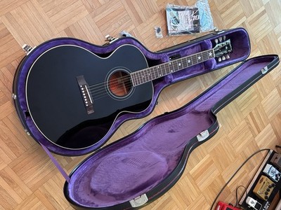 Epiphone J-180 LS Ebony Gibson Inspired L.R. Baggs VTC with Case