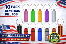 Box Keychain Medicine Pill Box Aluminum Container Holder Waterproof Case 10 PCS