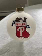 Philadelphia Phillies 2010 Stocking Annual Topperscot Glass Ornament Deadstock