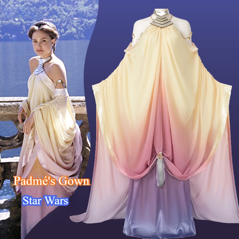 Star Wars Padmé Amidala Gown Cosplay Costume Girl Gradient Color