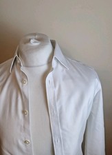 Charles Tyrwhitt Shirt White Twill 15" - 34" Extra Slim Fit Non Iron Double Cuff