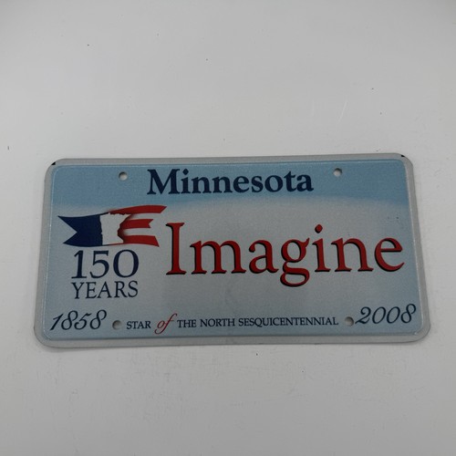 2008 Imagine Minnesota License Plate Rare Sample 150 Years Sesquicentennial