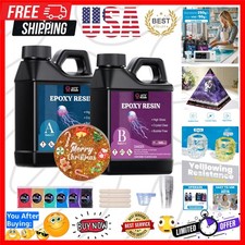 Crystal Clear Epoxy Resin, 34oz Bubble Free, Low Odor, Anti-Yellowing Casting...