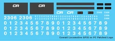 N Scale - Conrail Locomotive GP35 exPC Patched Logo Decals