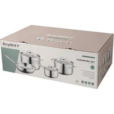 BergHOFF Hotel 7-piece 18/10 Stainless Steel Cookware Set Silver - NIB $550