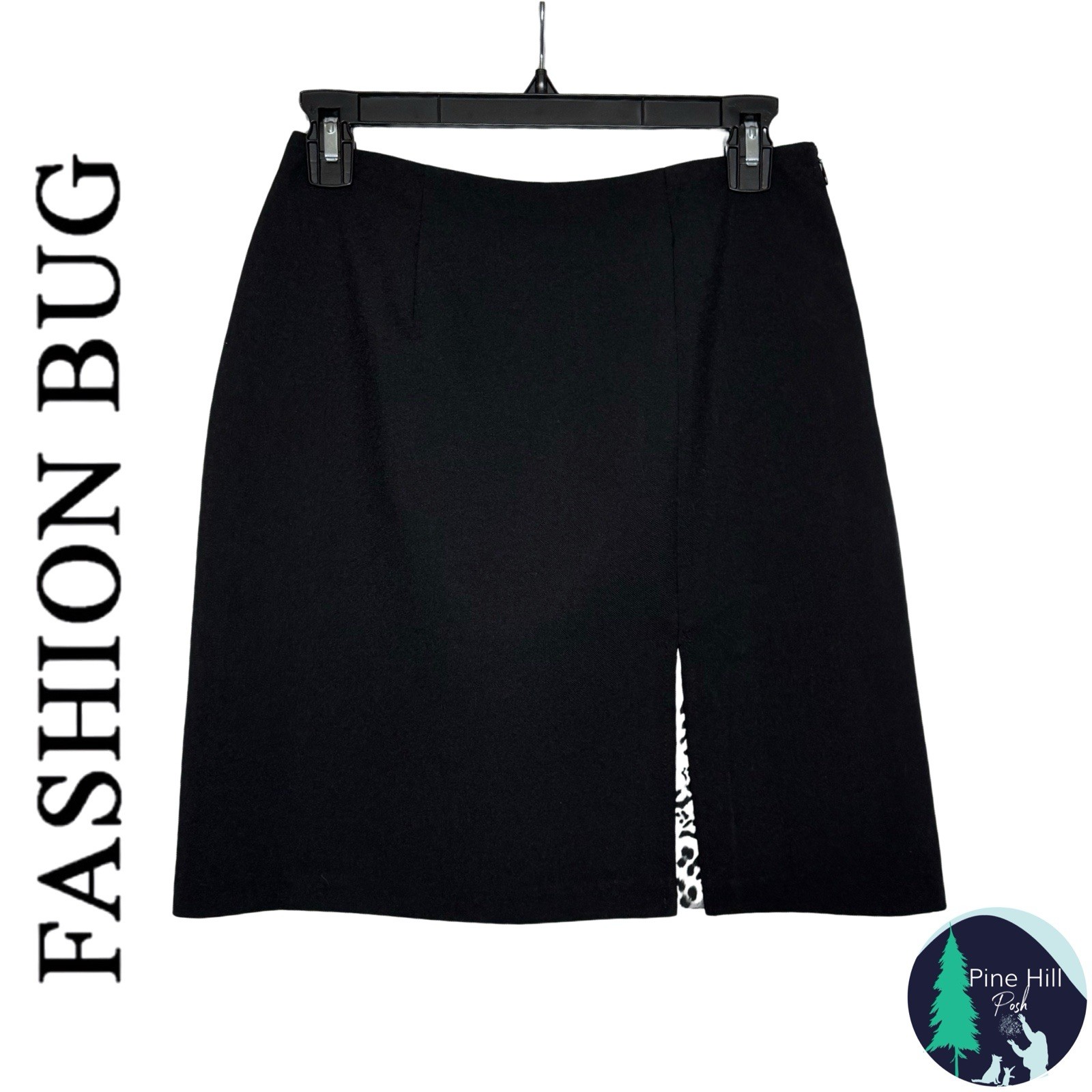 VTG 90s Fashion Bug Mini Skirt Size 4 / 6 Vtg Sz 8 Black Leopard Inset Made USA