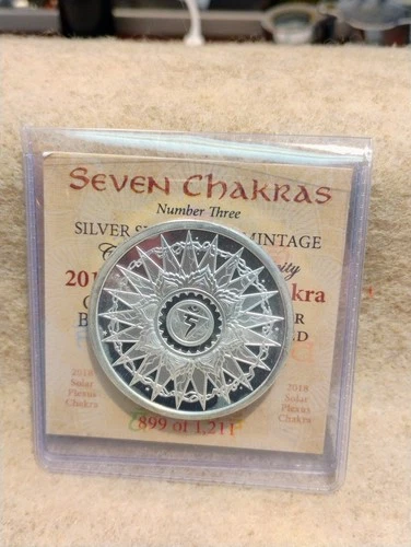 2018 ~ ETHEREUM SOLAR PLXUS CHAKRA ~ SILVER SHIELD ~ 1oz .999 SILVER ROUND ~ BU