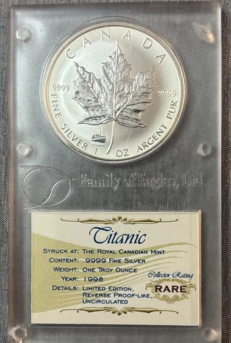 1998 Canada Silver Maple Leaf Titanic Privy Mark