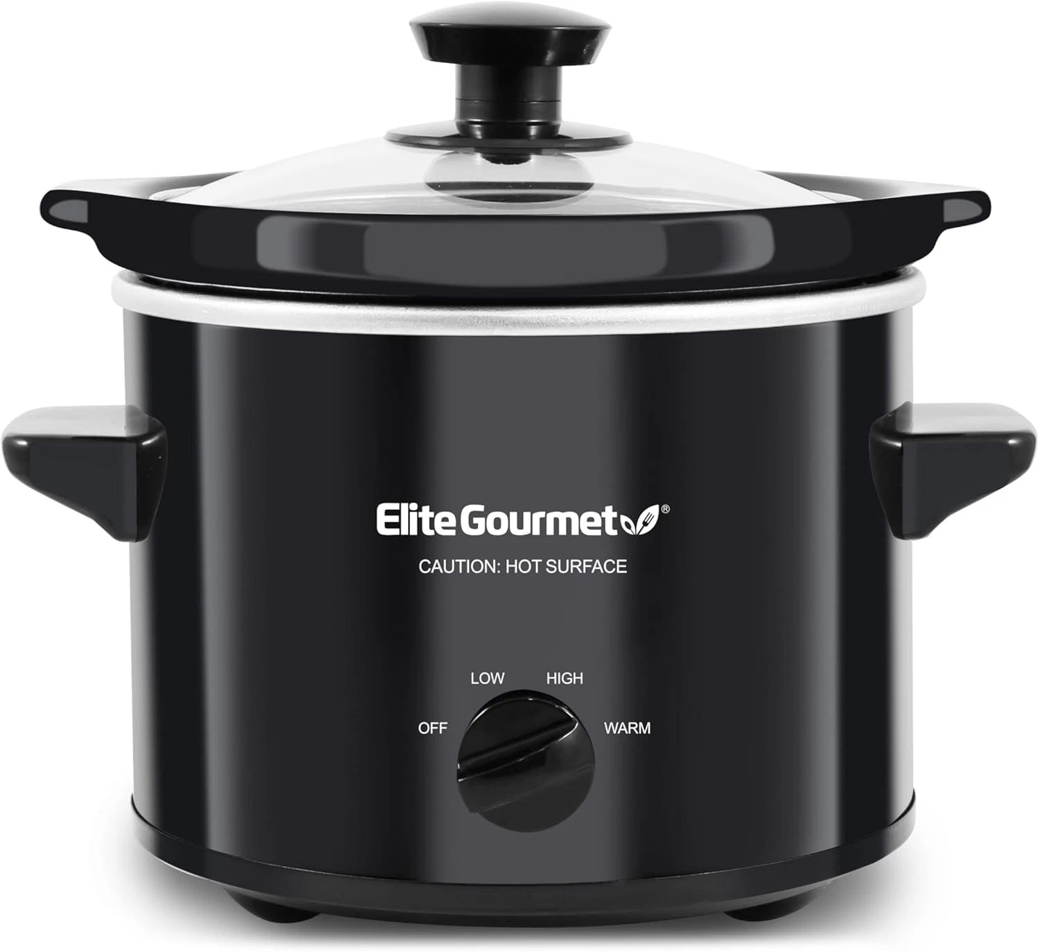Elite Gourmet 2 Quart Slow Cooker Black Crock Pot