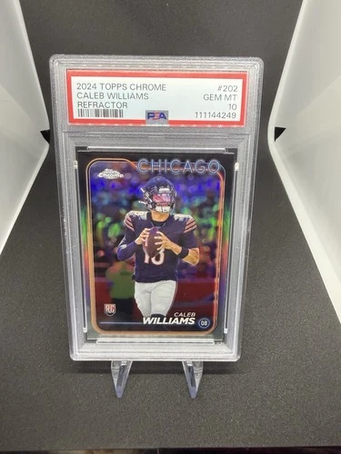 2024 Topps Chrome Rookie Refractor Caleb Williams #202 Chicago Bears PSA 10
