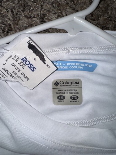 NWT Columbia PFG Shirt Men's 2XL White Omni Freeze Long Sleeve Cooling See Pics* - Picture 16 of 19