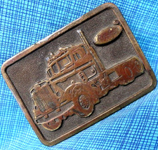 Peterbilt Truck Promo Belt Buckle Trucker Transport Vtg 70s Adezy Denver .MMR780
