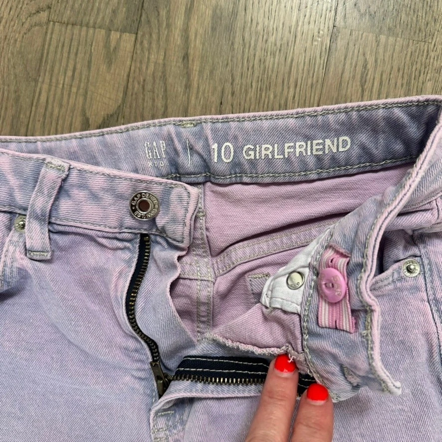 Gap Kids Girlfriend Jeans Lavender Purple Adjustable Waist Size 10 - Image 2 of 4