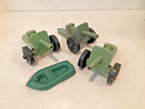 Vintage  Marx Timm Mee field cannons raft playset accessories toy soldiers