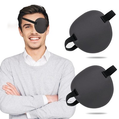 THSIREE Eye Patch, 2PCS 3D Adjustable Eyepatch, Medical Black Gray
