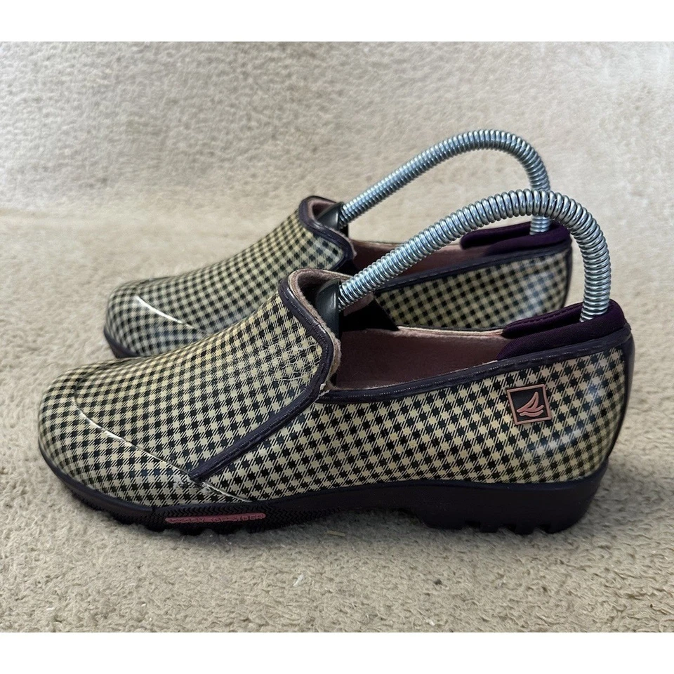 Sperry Top Sider Womens Gingham Slip On Shoes Garden Clogs Waterproof Rain Sze 6 - Image 3 of 4