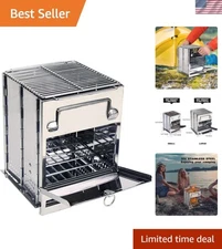 Stainless Steel Portable Camp Stove - REDCAMP Folding Grill for Outdoor Cooking