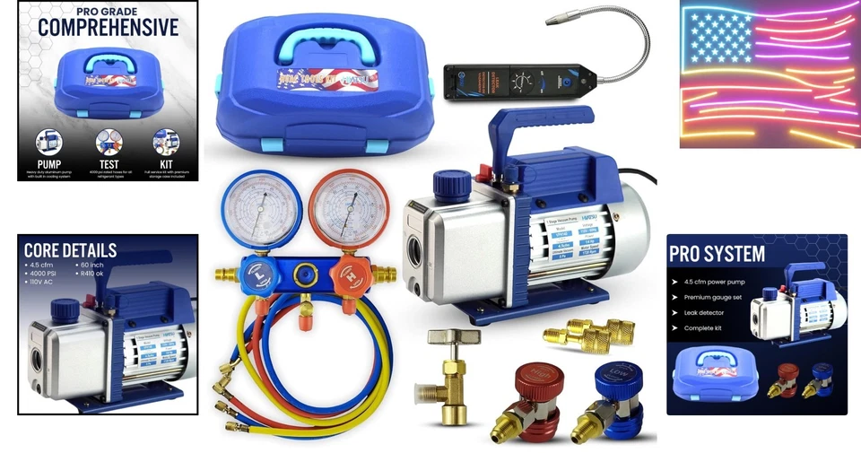 4.5cfm Vacuum Pump Kit for HVAC Professionals - Durable & Reliable Performance - Image 2 of 4
