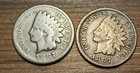 1887 Indian Head Cent,  Lot Of 2 (1C)