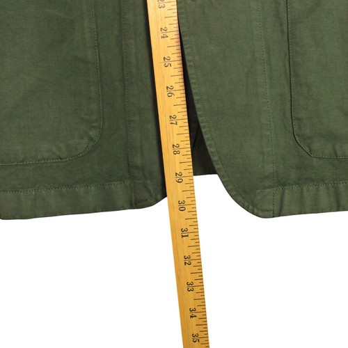 JCREW Men blazer olive green cotton linen chino chore suit jacket 44 lightweight - Picture 13 of 14