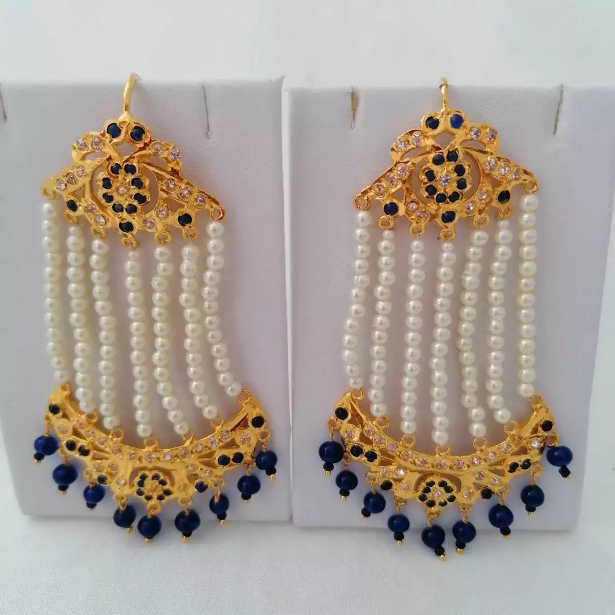 Indian Pakistani Hyderabadi Jadau Women Wedding Bridal Jhoomar Style Earrings
