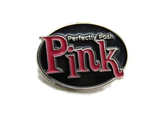Perfectly Posh Pink Lettered Pin Pink Black & Silver Tone