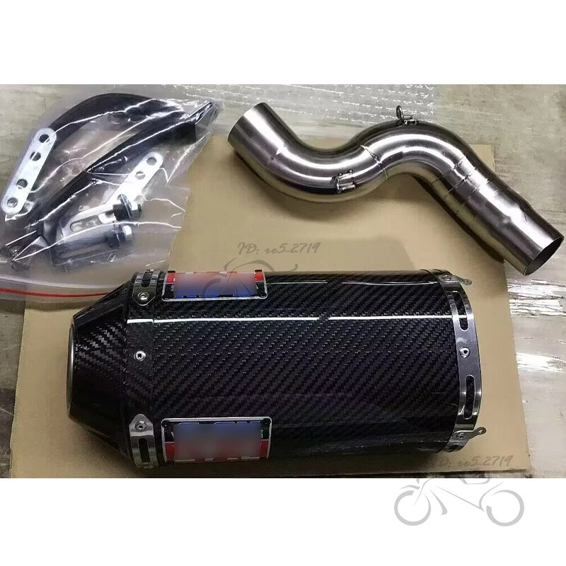 Sistema de puntas de escape de carbono deslizamiento para Kawasaki Ninja ZX6R 2004 2005 2006 2007 2008 Foto 3 de 4