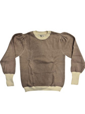 Coco Blanc Oatmeal honeycomb puff sweater Size 10 NWT