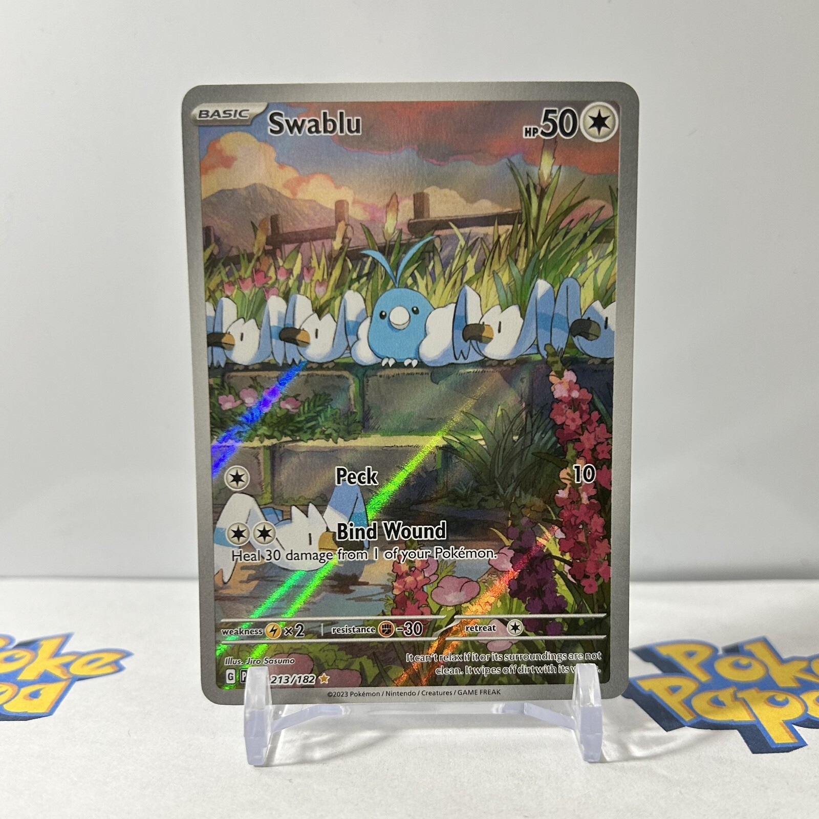 Pokemon Card - Swablu 213/182 - Paradox Rift Holo Illustration Rare - Mint