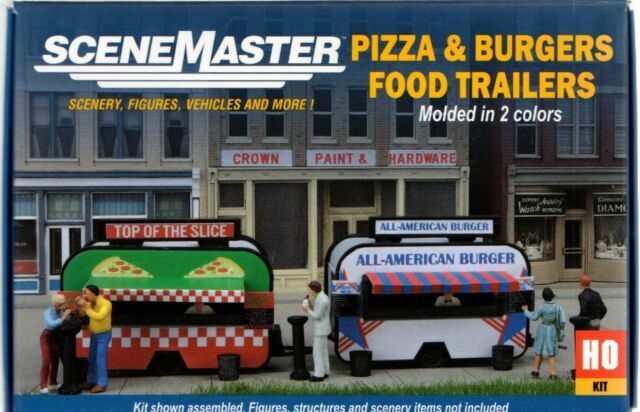 2903 Walthers SceneMaster Pizza /& Hamburger Food Truck Trailers Kit HO Scale for sale online