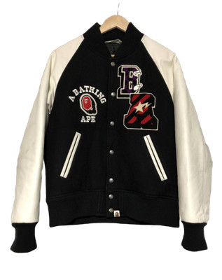 bathing ape letterman jacket