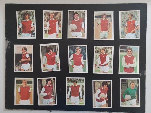 Football Cards - ARSENAL x 15 - FKS Soccer 1970/71 - Removed from Album