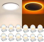 12 Pack 6 Inch 5CCT LED Recessed Ceiling Light with Night Light 2700K-5000K