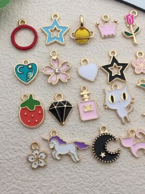 20 Pieces Black Cat Alloy Enamel Charms - Jewelry Making Craft Supplies