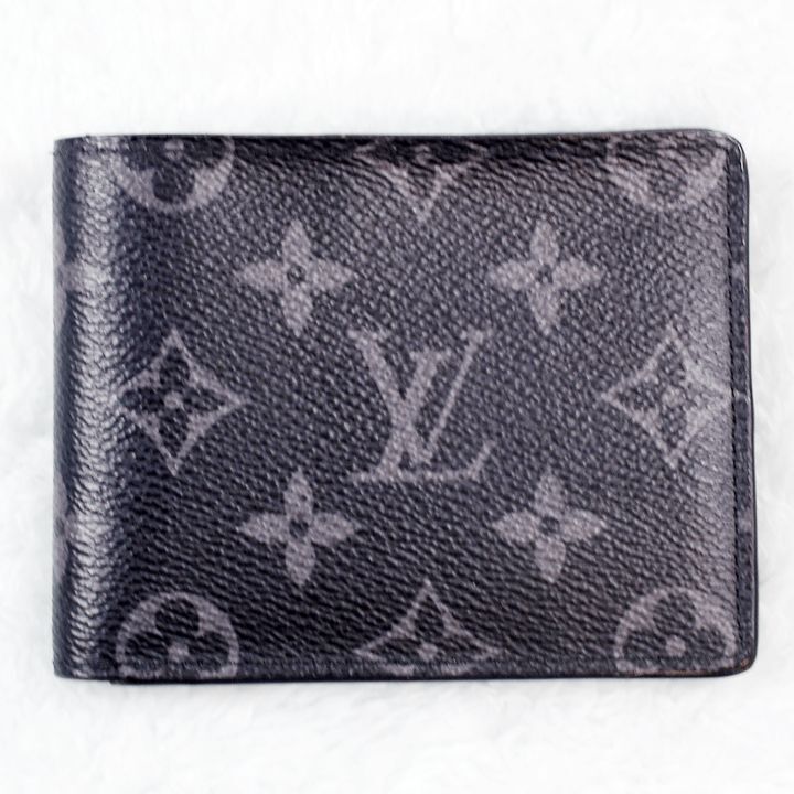 LOUIS VUITTON ブラック 二つ折り財布 M62294 LOUIS VUITTON M62294 Portefeuille Slender Monogram Eclipse Leather