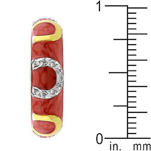 Silver Coral Enamel Ring Size 7 9 10 Eternity Band Peach Cubic Zirconia Plated - Picture 7 of 12