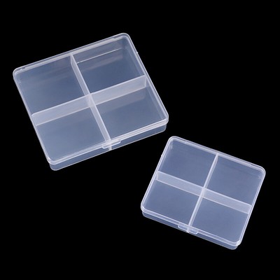 Transparent Plastic Storage Box 4 Grids Packing Box Storage Box Jewelry Case _cn