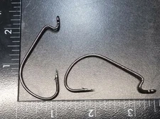 25ct 6/0 ☆MONSTER☆ Worm Hooks EWG EXTRA WIDE GAP BLACK NICKEL OFF SET 2X STRONG