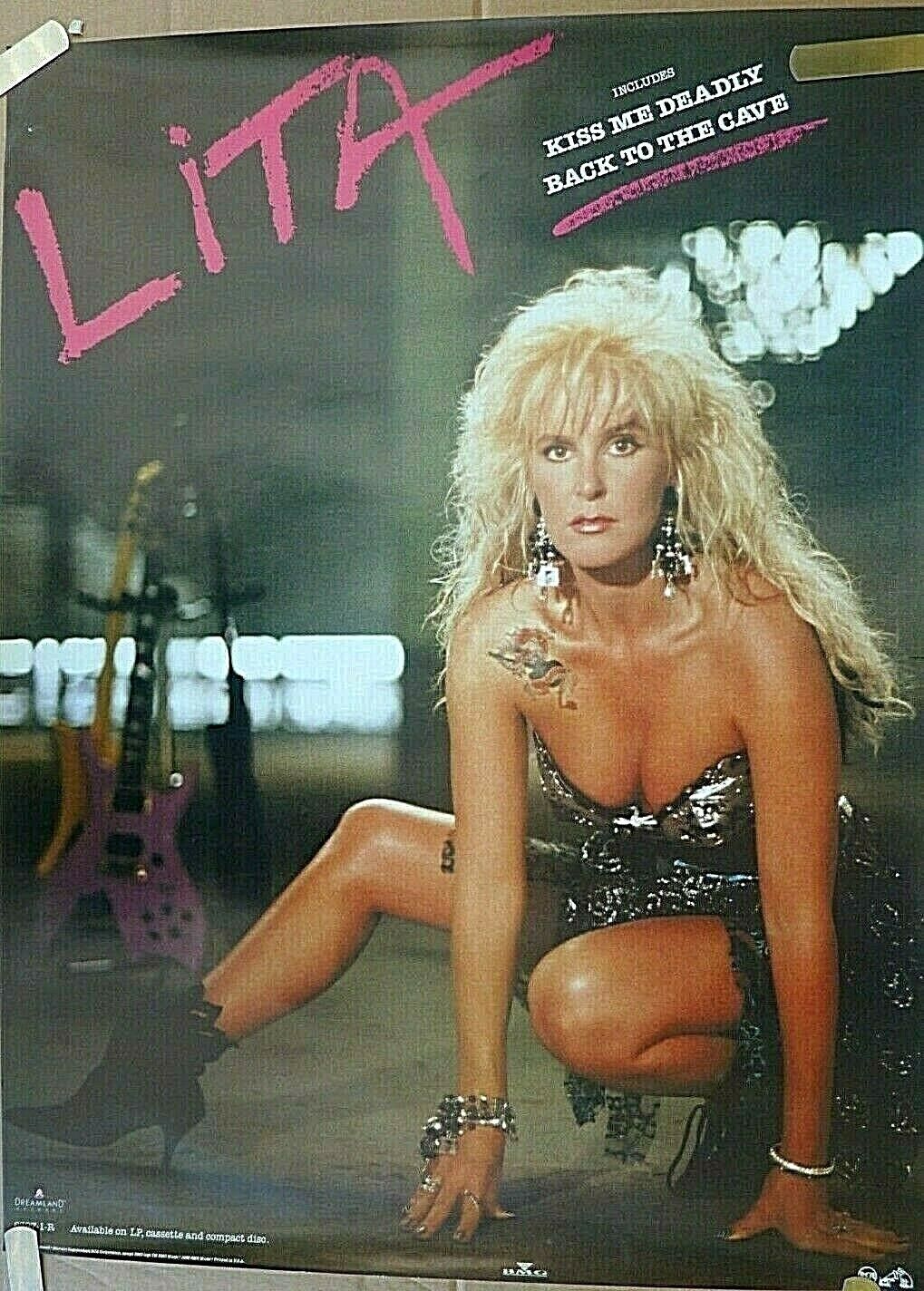 RARE LITA FORD KISS ME DEADLY 1988 POSTER STORE ORIGINAL VINTAGE PROMO OFFicial MUSIC Quality inspection