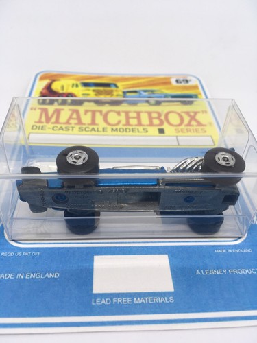 Vintage Lesney Matchbox 34 Formula 1 Racing Car In Blue Restored Blister Pack - Picture 4 of 6