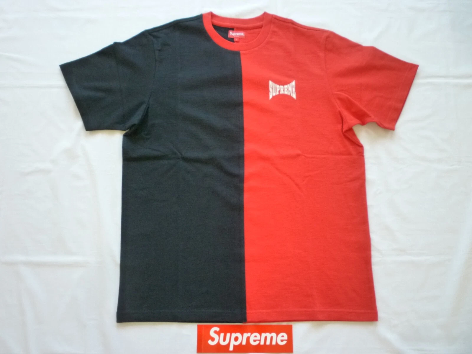 Haut t shirt Supreme Split manches courtes grand rouge neuf F/W 2019