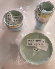 IKEA KALAS Picnic Ware Plastic Bowls Cups Plates Utensils placesetting for 6 New