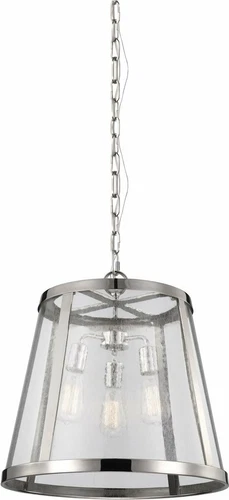 Feiss P1288PN Harrow 3 Light 19 inch Polished Nickel Pendant Ceiling Light - Picture 2 of 2