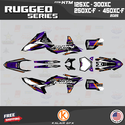 Graphics Kit for KTM 2-Stroke 125XC 250XC 300XC (2025) Rugged - PURPLE