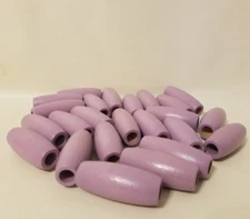 Lot of 24 Large Lavender Oval Wood Macrame Plant Hanger Craft Beads 50mm 2" 