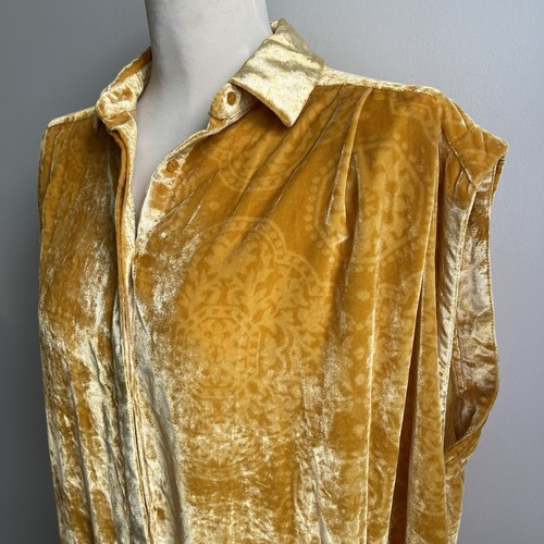 Unworn Free People Velvet Maxi Top Dress Duster XS Small Yellow Gold Oversized - Picture 4 of 12
