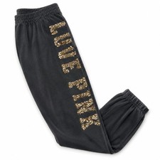 PINK Victoria's Secret Velour Bling Sequin Logo Jogger Sweatpants